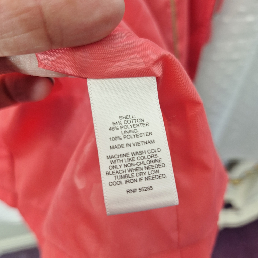 Express Women's Coral Ruffled Lepel Trench Coat Size Med - Picture 5 of 12